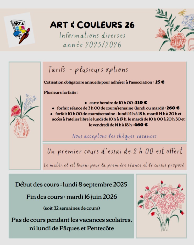 tarifs 2025-2026